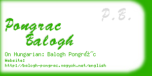 pongrac balogh business card